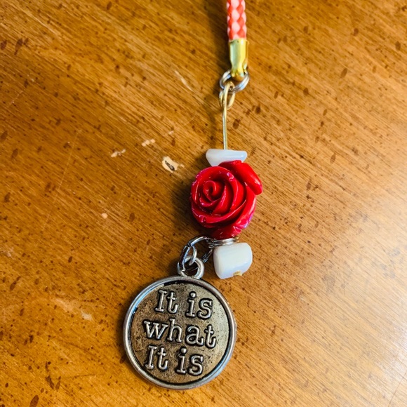 NEW “ It is What It is “ Lanyard Key 🔑 chain w Rose custom peacedbyalise - Picture 2 of 3